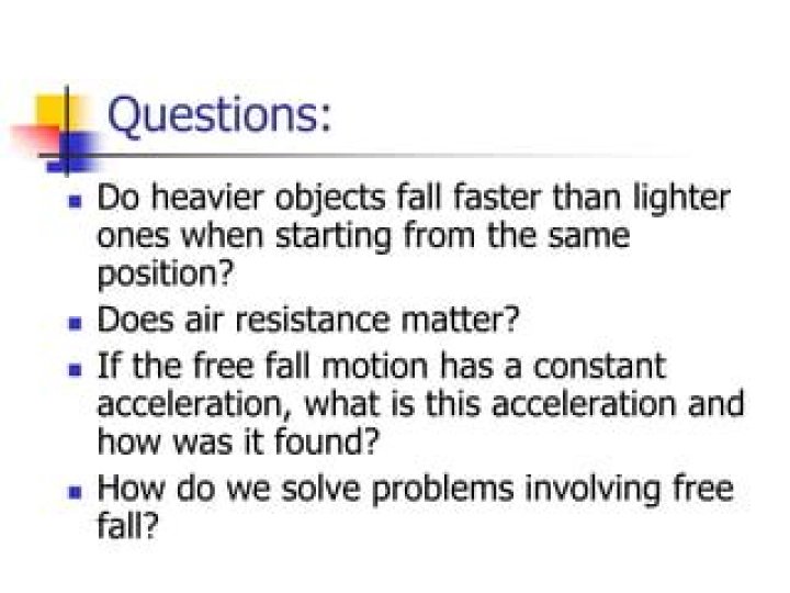 Do heavier objects fall faster than lighter ones when starting from the same position?