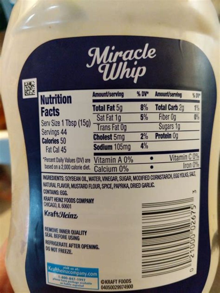 Does Miracle Whip have milk in it?