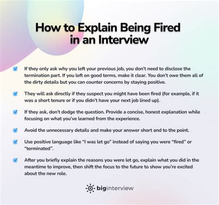 Should I say I was fired in an interview?