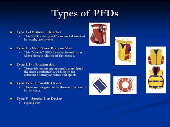 What are the 5 different types of PFDs?